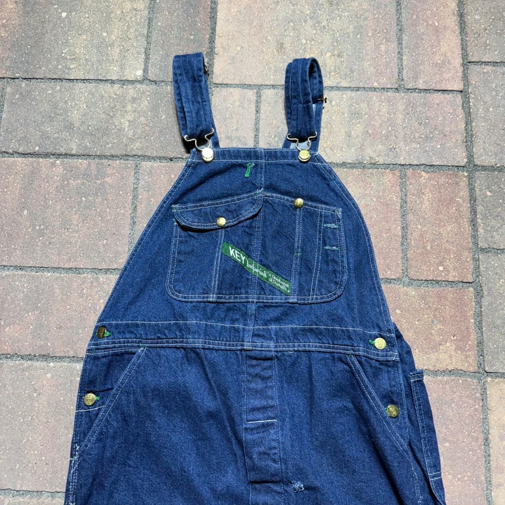 Vintage Key Imperial Aristocrat of Overalls Dark Wash Denim Made in USA W38 L34